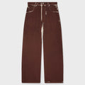 Screen Printed Denim Wide Leg Pant - Tobacco