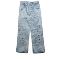 Purple Brand Mid Rise Baggy Leg Bleach Paint Embroidery Jean - Light Indigo