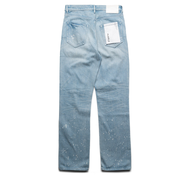 Purple Brand Mid Rise Straight Leg Bleach Splatters Jean - Light Indigo