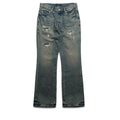 Purple Brand Mid Rise Bootcut Leg Quilted Destroy Jean - Mid Indigo