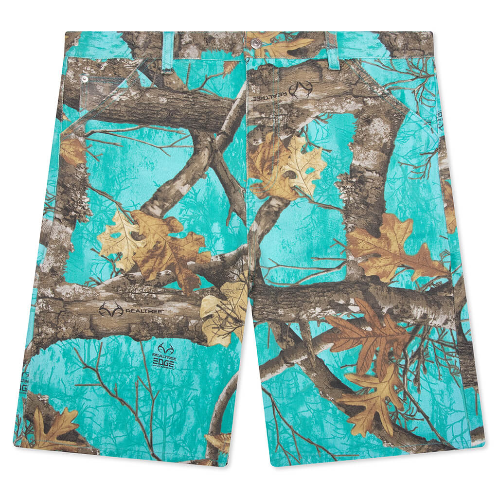 Frayed Script Painter Shorts - Seaglass