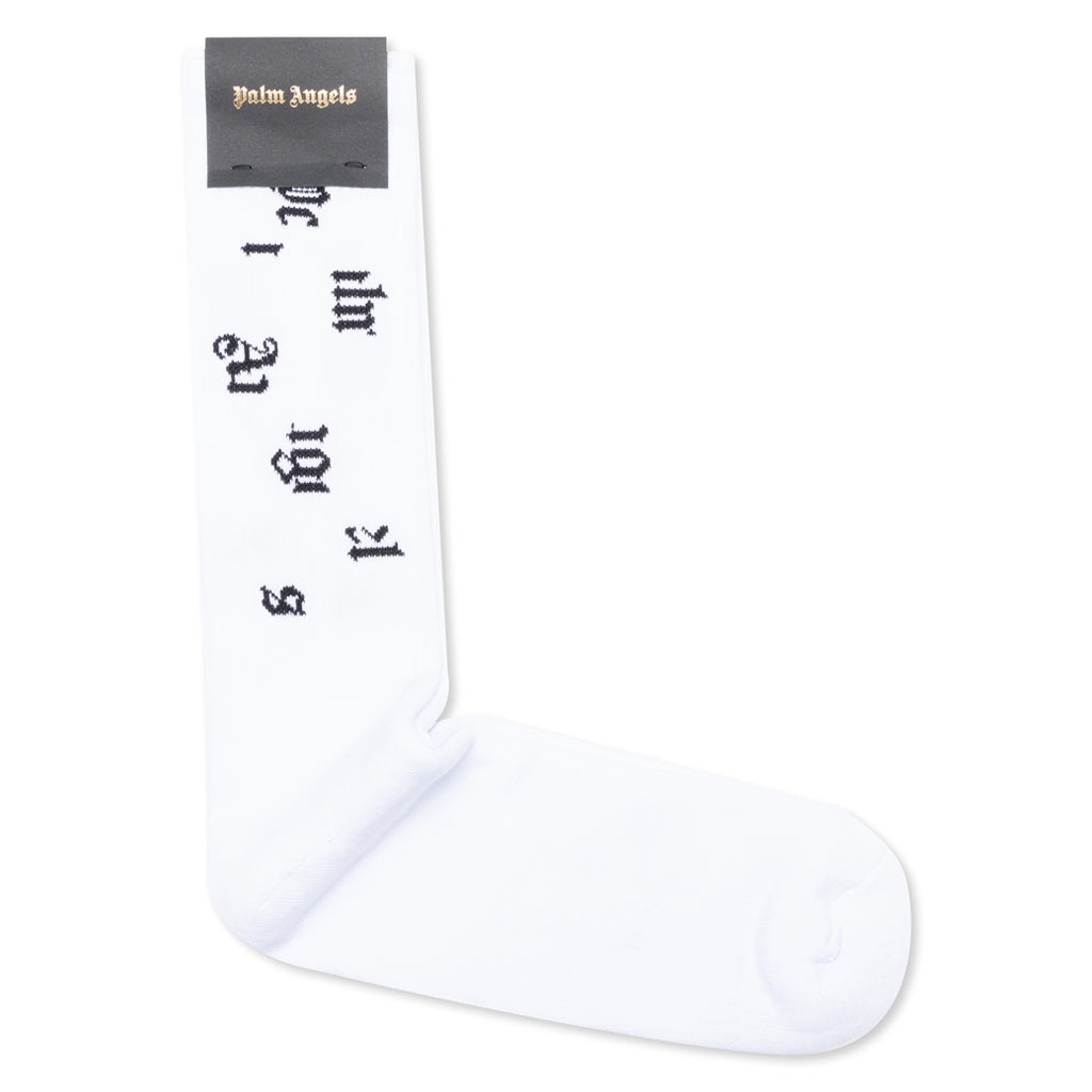 Broken Logo Socks - White/Black