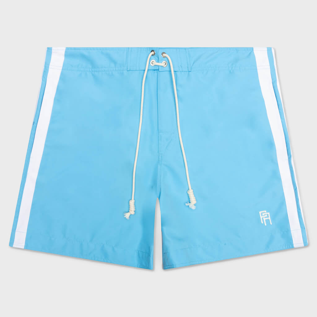 Monogram Swimshort - Light Blue/White