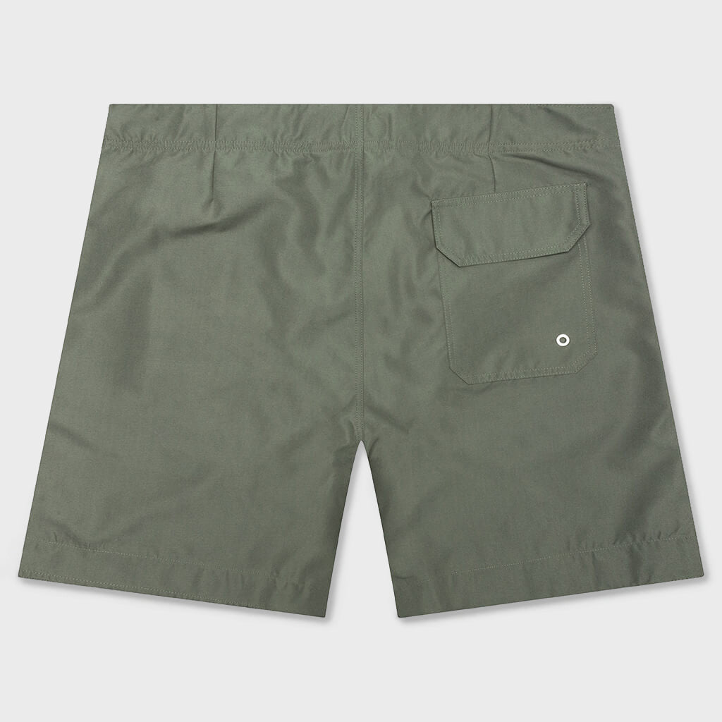 Monogram Swimshort - Military/White
