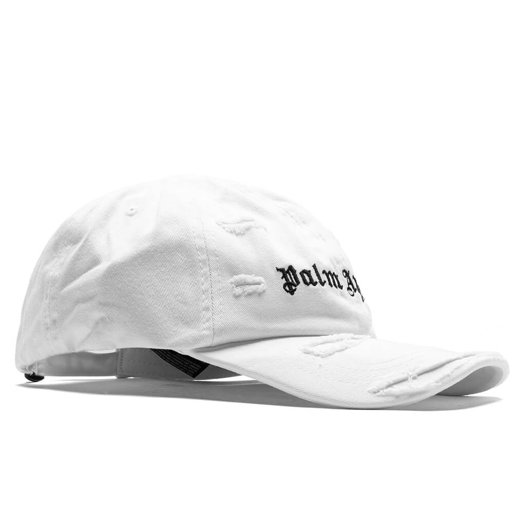 Ripped Logo Cap - White/Black