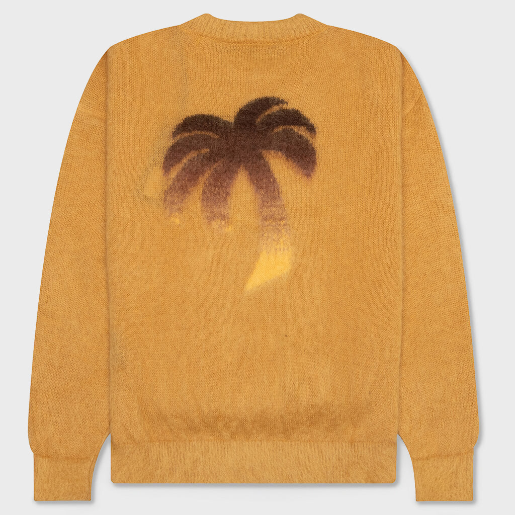 The Palm Sweater Intarsia - Beige/Yellow