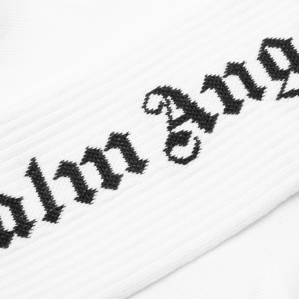 Vertical Logo Socks - White/Black