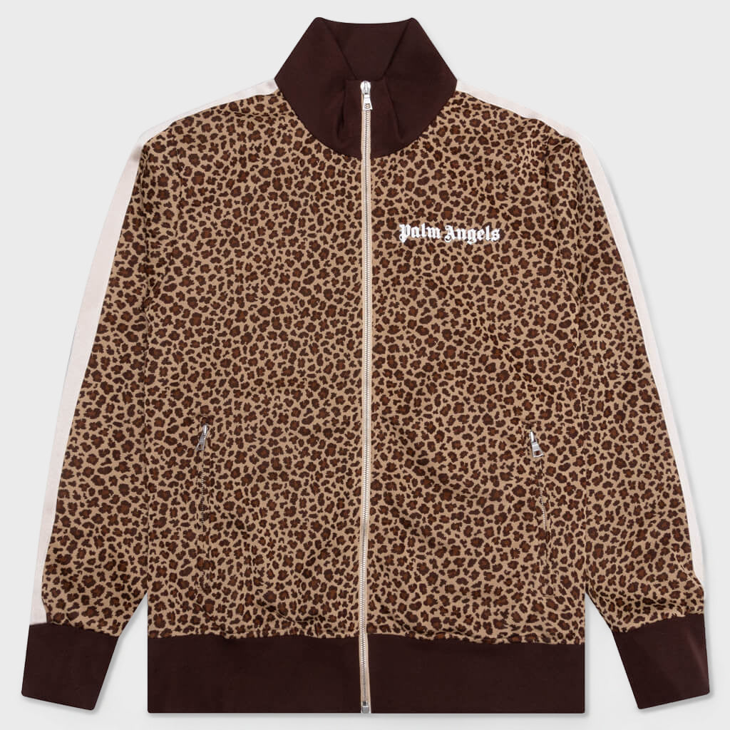 Leopard Jacquard Track Jacket - Beige/Off White