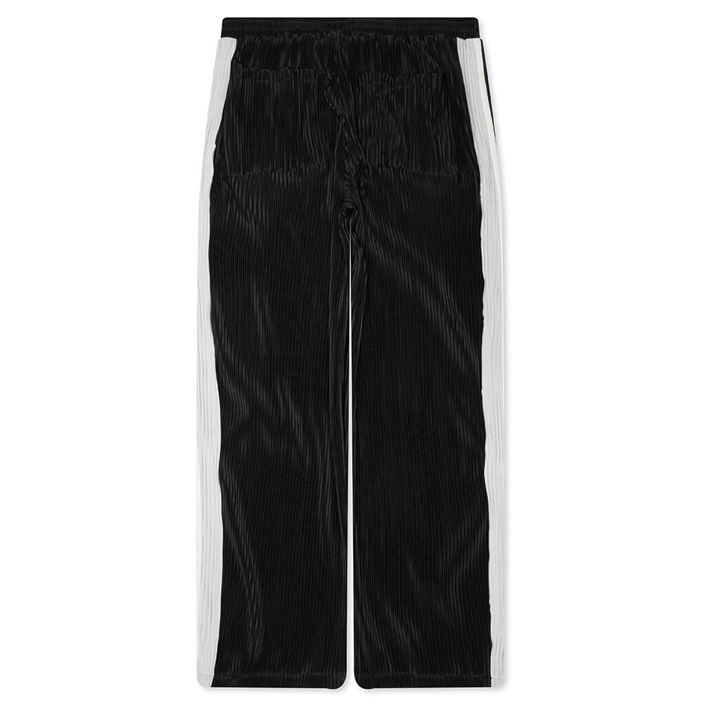 Weave Trim Pleat Pants - Black/Blue