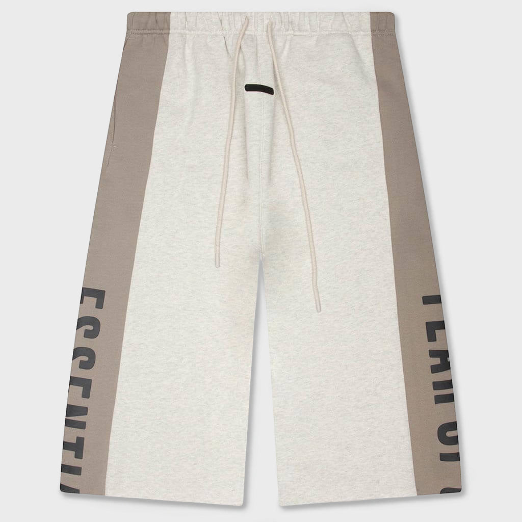Panelled Raw Cut Off Sweatpant - Vanilla Heather/Seal