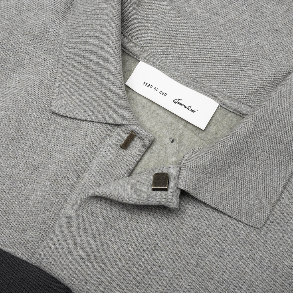 Panelled Crop Polo - Seal Heather/Iron Grey