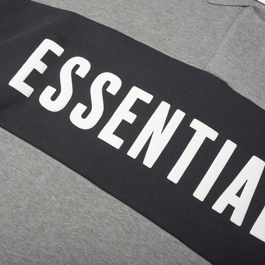Panelled Crop Polo - Seal Heather/Iron Grey