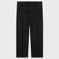 Wide Leg Gabardine Wool Trousers - Black