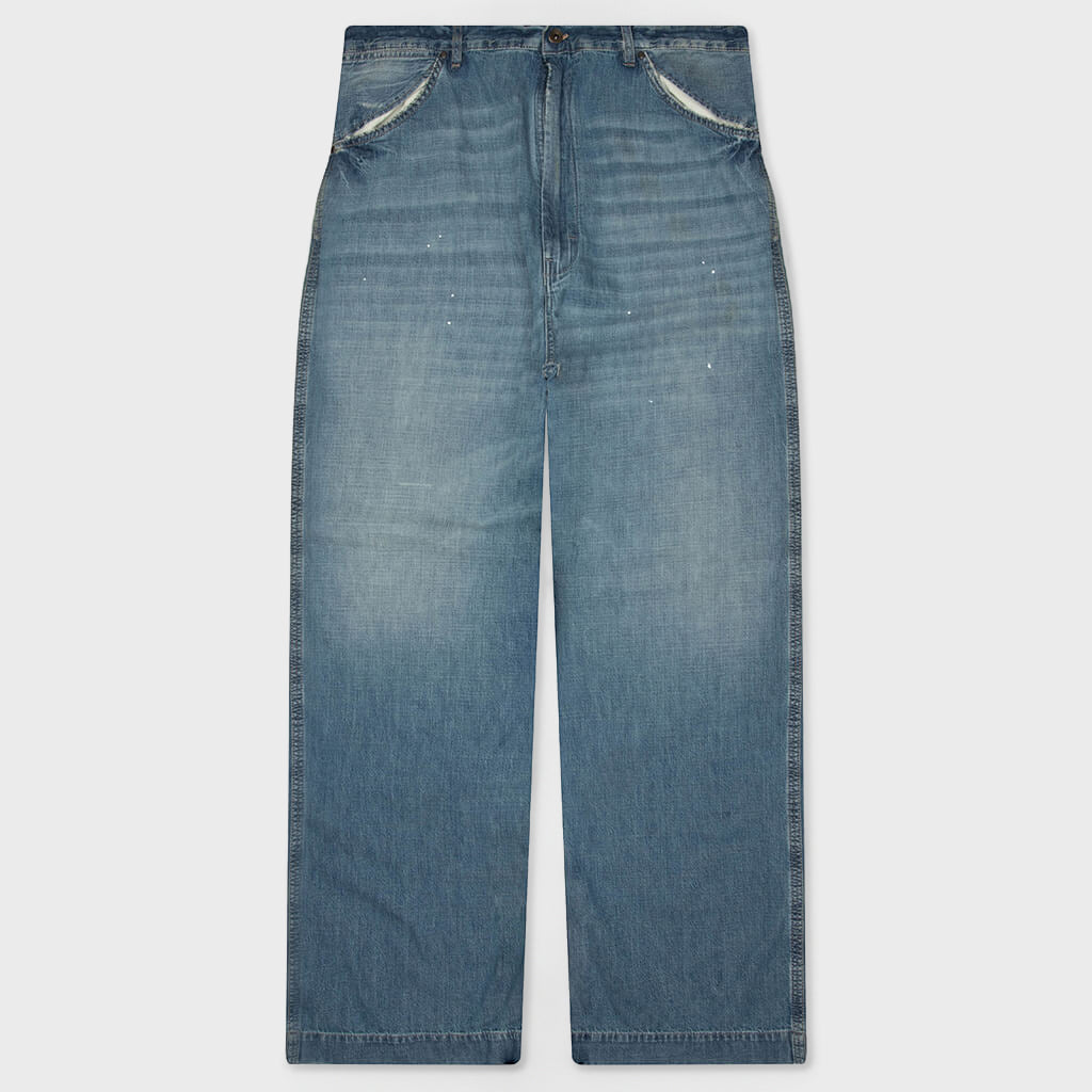 Wide-Leg Jeans - Blue Washed