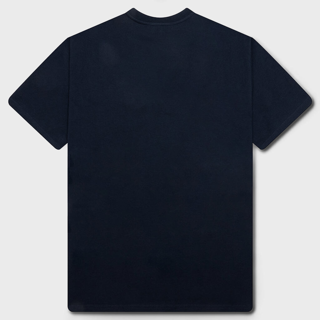Patch Silk T-Shirt - Navy/White