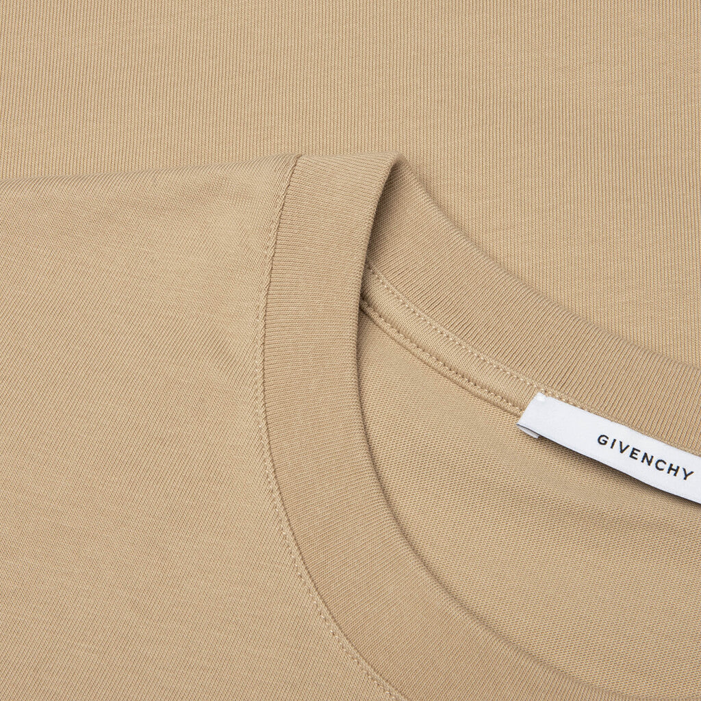 Patch Silk T-Shirt - Beige/Black