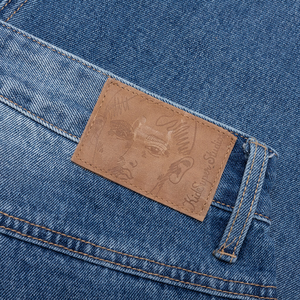 Patched Flare Pant - Blue