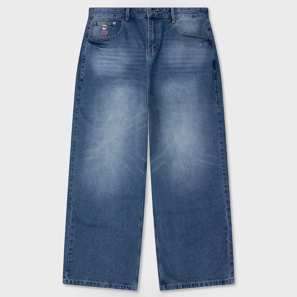 Patched Flare Pant - Blue