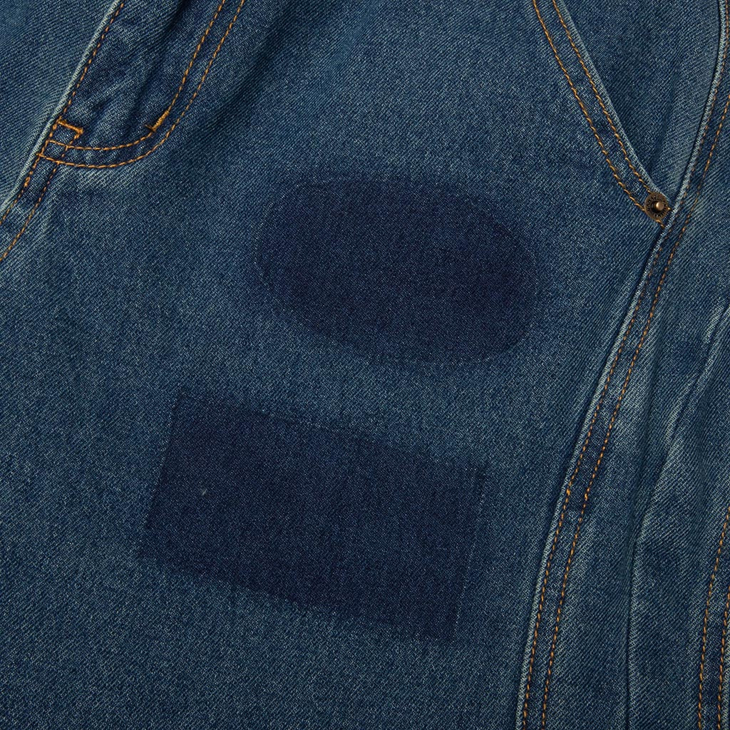 Patched Washed Jean - Mid Blue