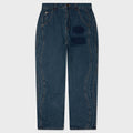 Patched Washed Jean - Mid Blue