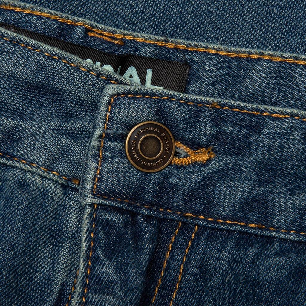 Patched Washed Jean - Mid Blue