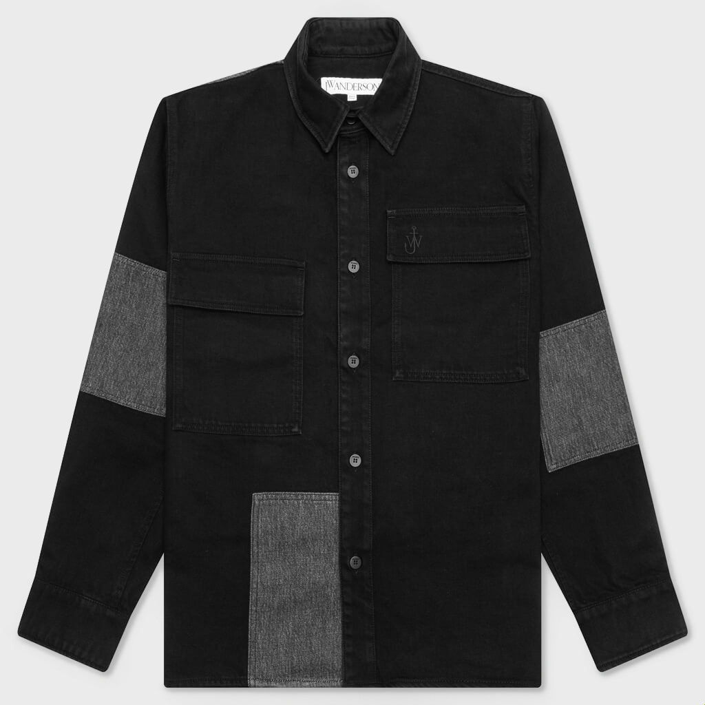 Patchwork Overshirt - Black