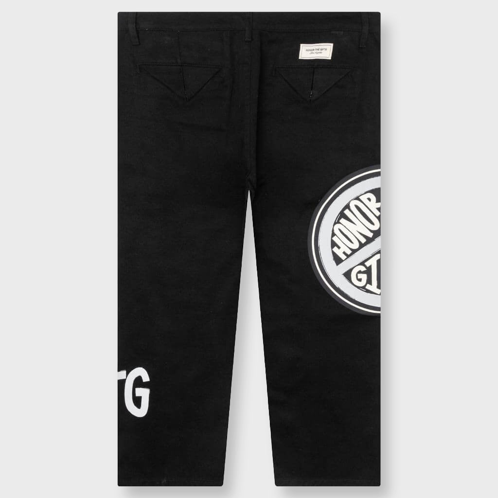 Peace Print Trouser Pant - Black