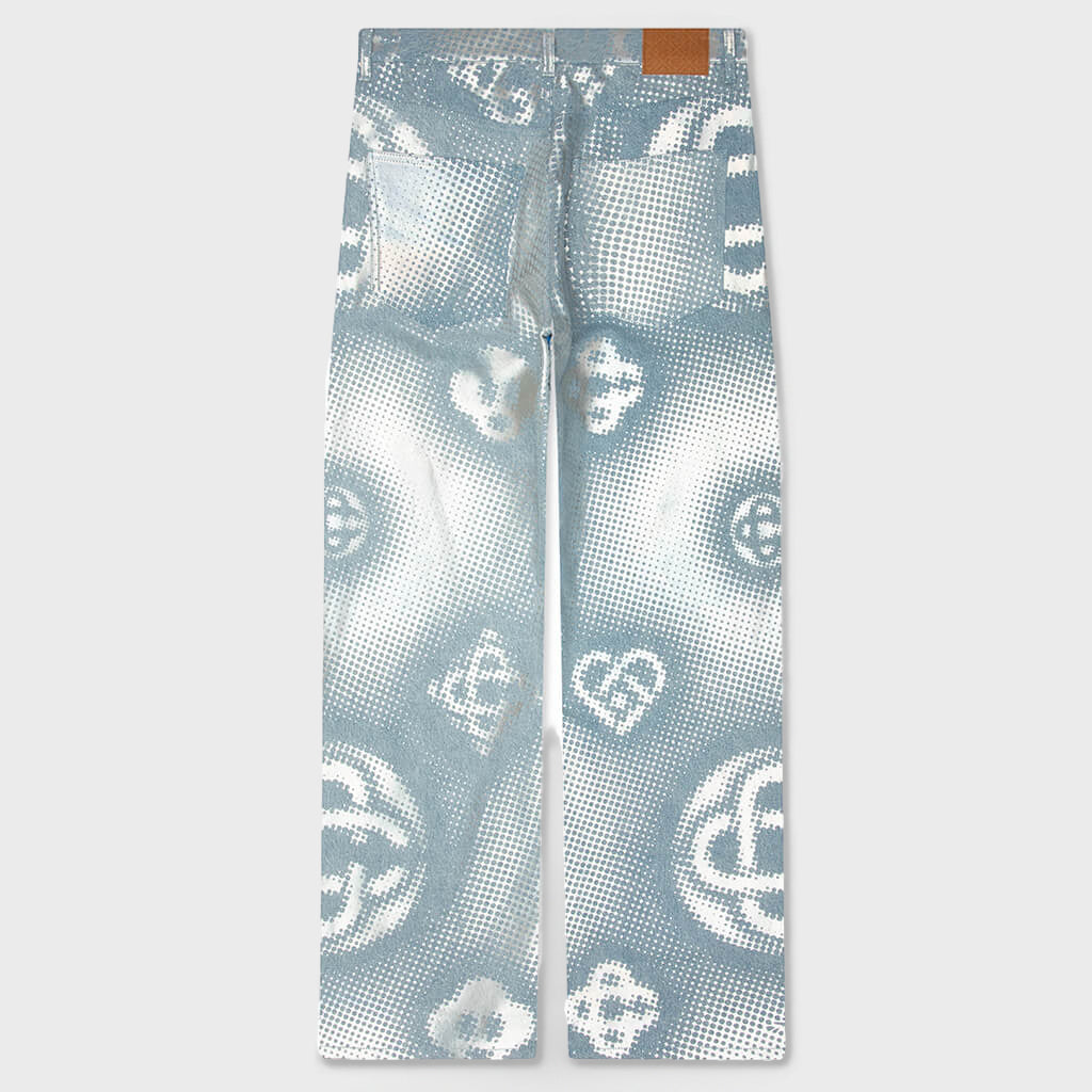 Pearlescent Monogram Baggy Jeans - Pearlescent