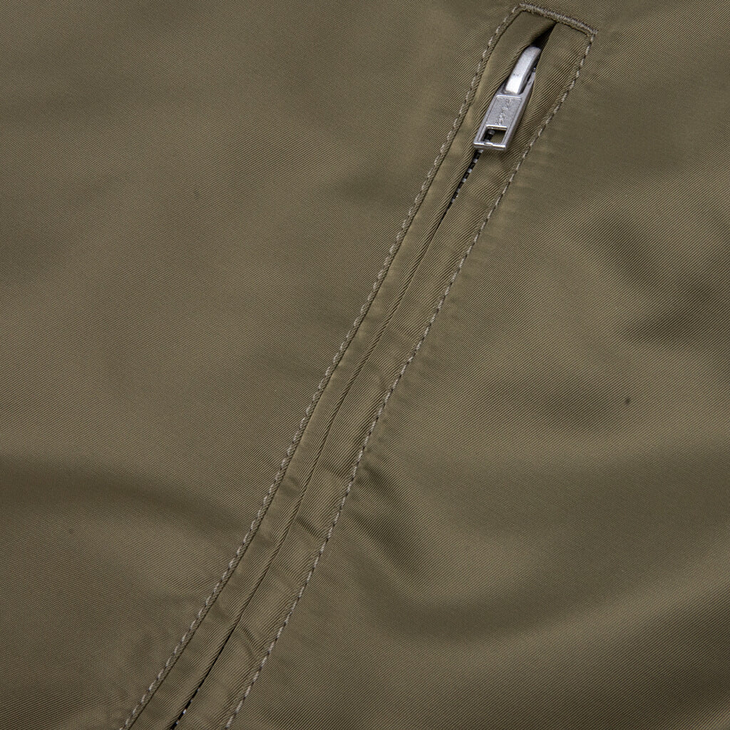 Pile Lined Zip Jacket - Olive