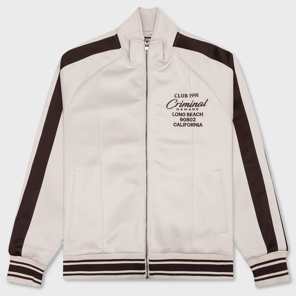 Pin Tuck Track Top - Stone