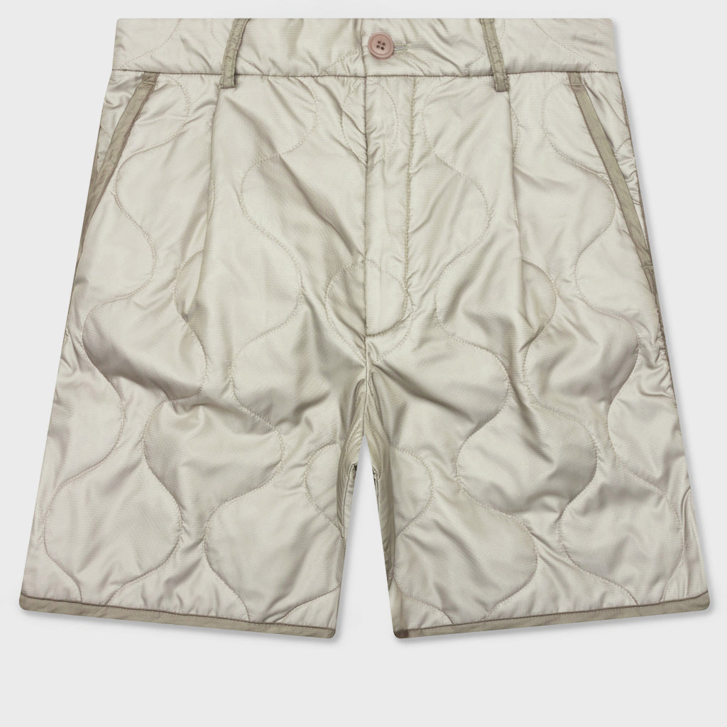 Pleaded Padded Shorts - Sand
