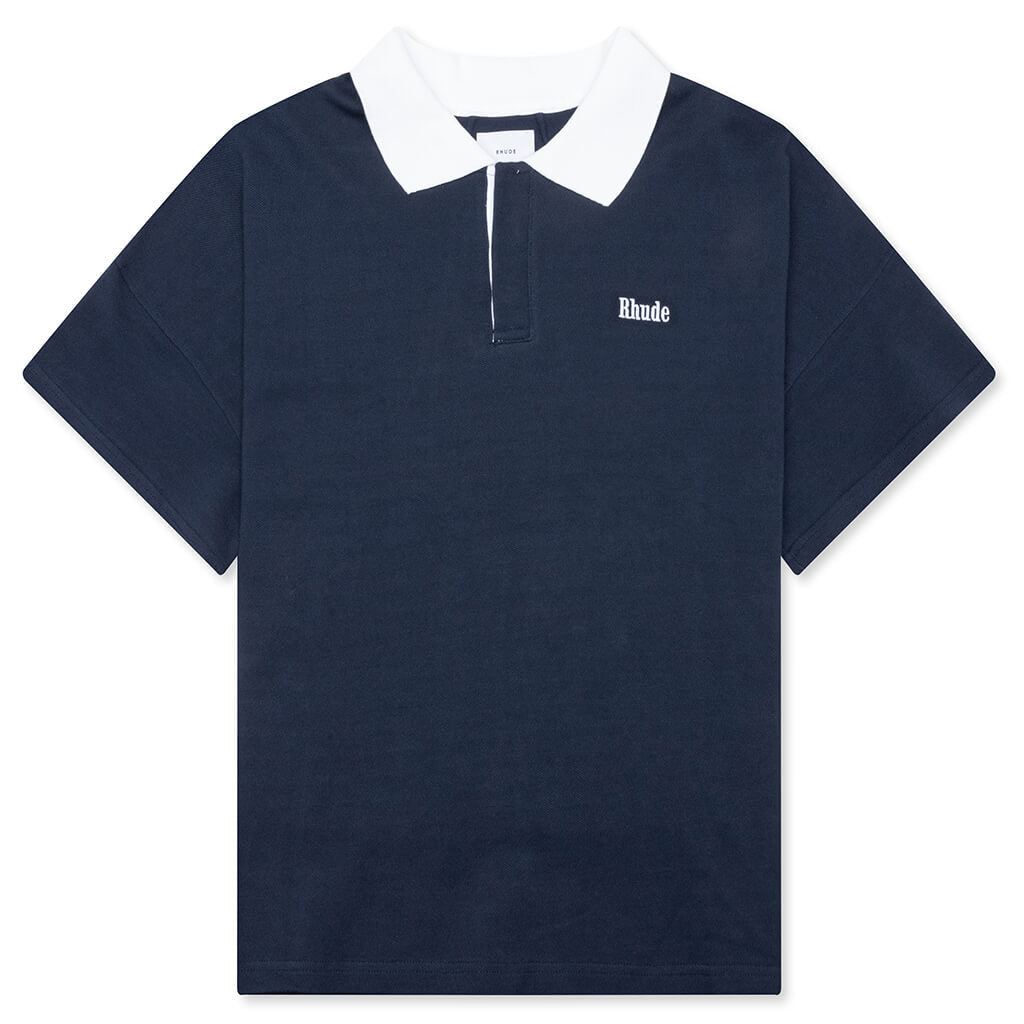 Pique Polo - Dark Navy/White