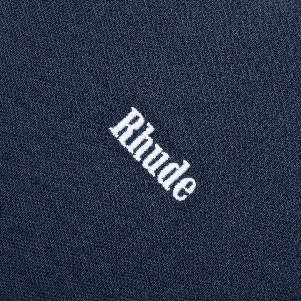 Pique Polo - Dark Navy/White