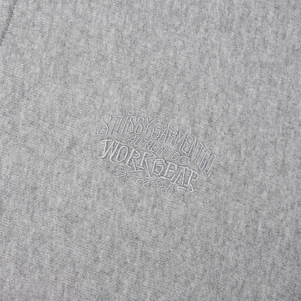 Plaid Lined Zip Hoodie - Grey Heather