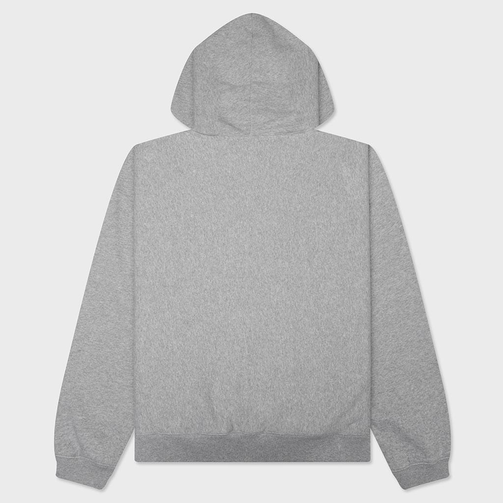 Plaid Lined Zip Hoodie - Grey Heather