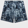 Silk Bermuda Shorts with Hubert Objects - Black/Navy