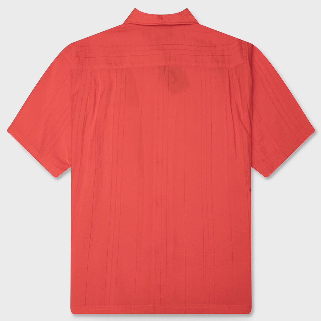Pleated Textured Shirt - Red