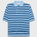 Mixed Striped Polo Shirt - Azure
