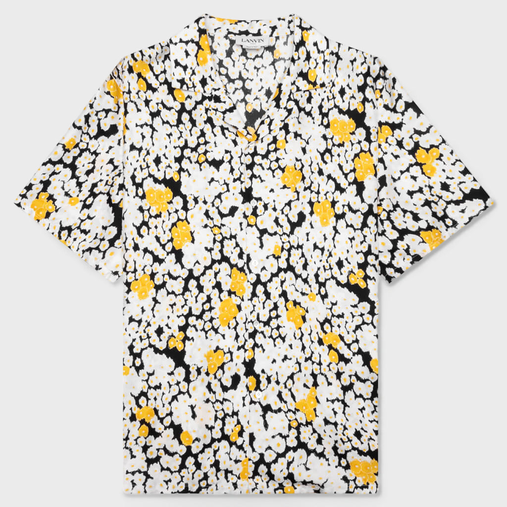 Printed Bowling Shirt - Black