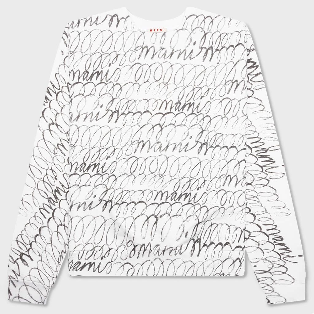 Scribble Printed Sweatshirt - Natural White
