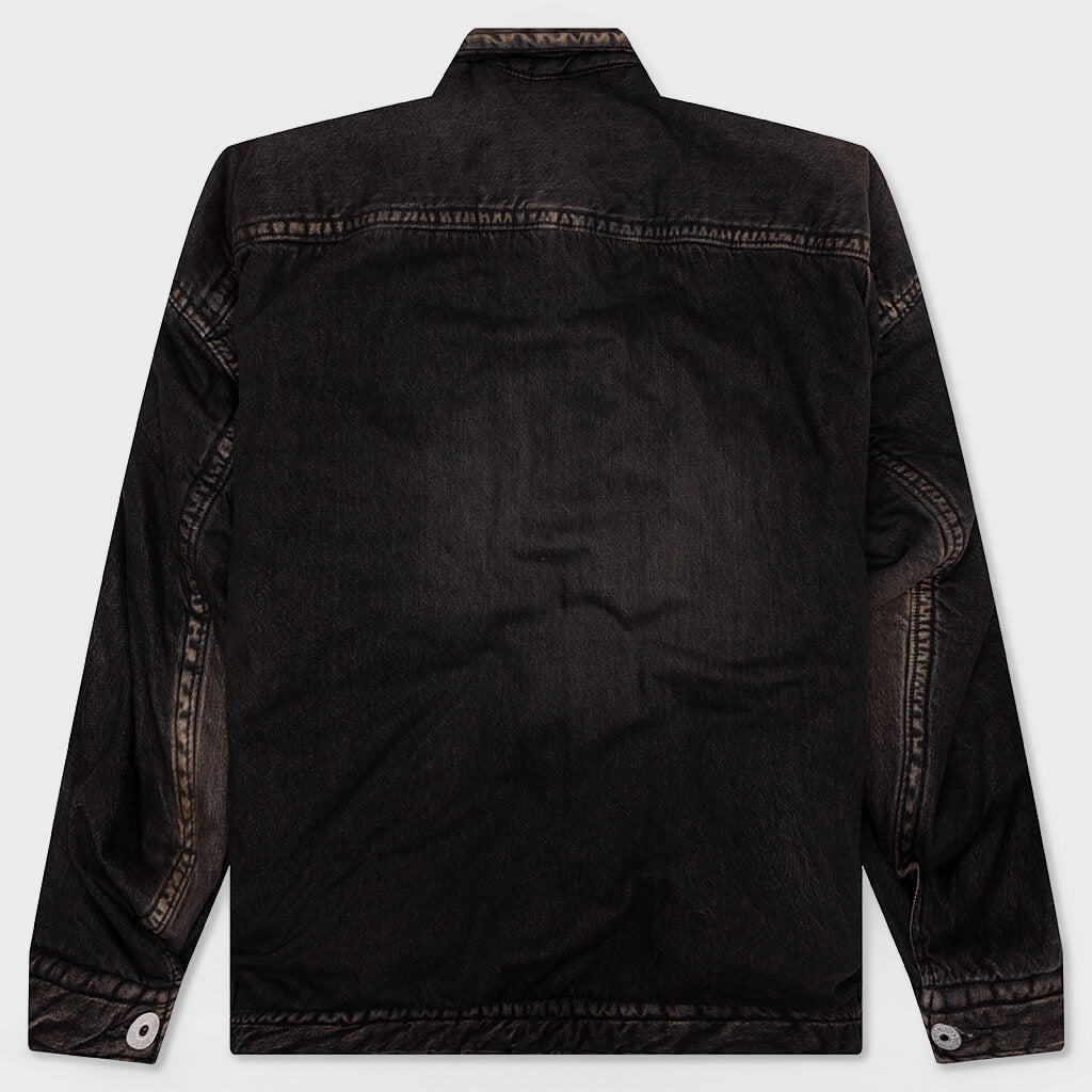 Puffer Denim Jacket - Black