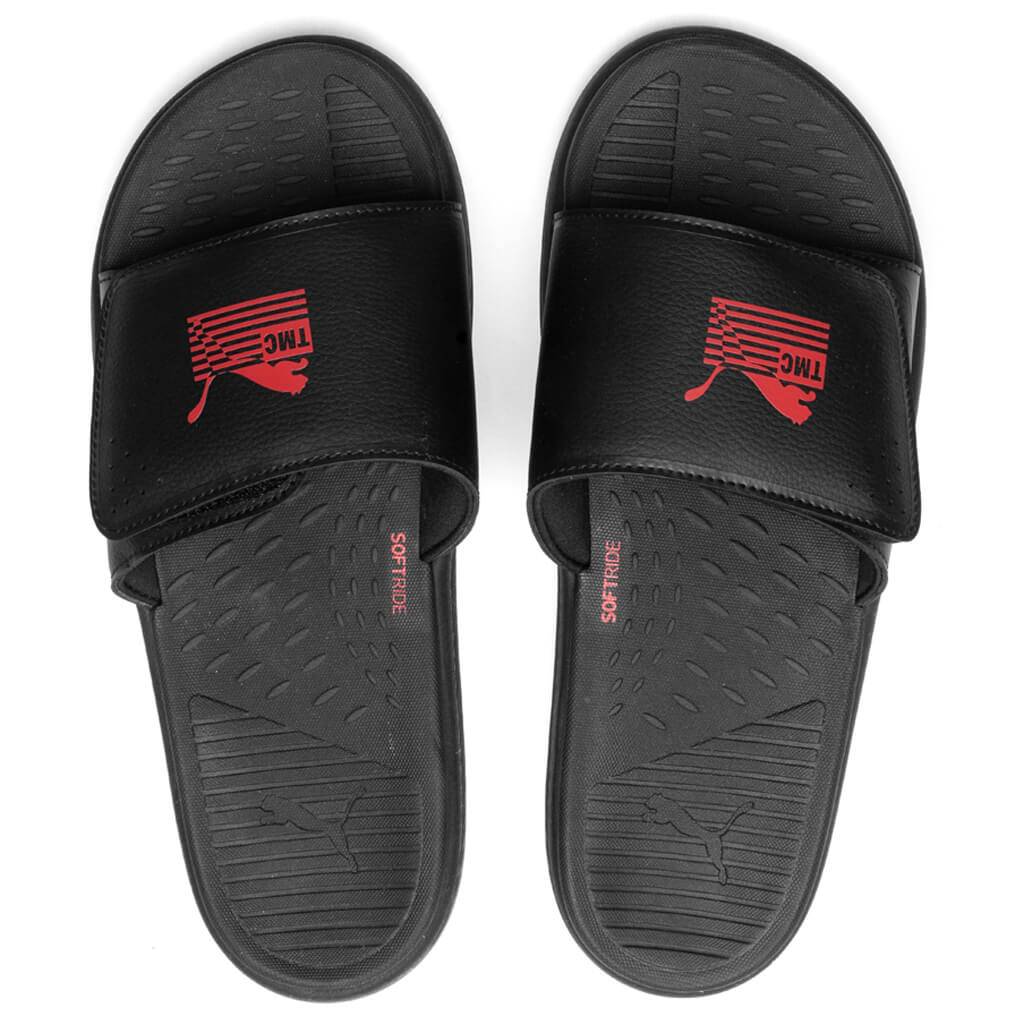 SoftRide Slides - Black/High Risk Red