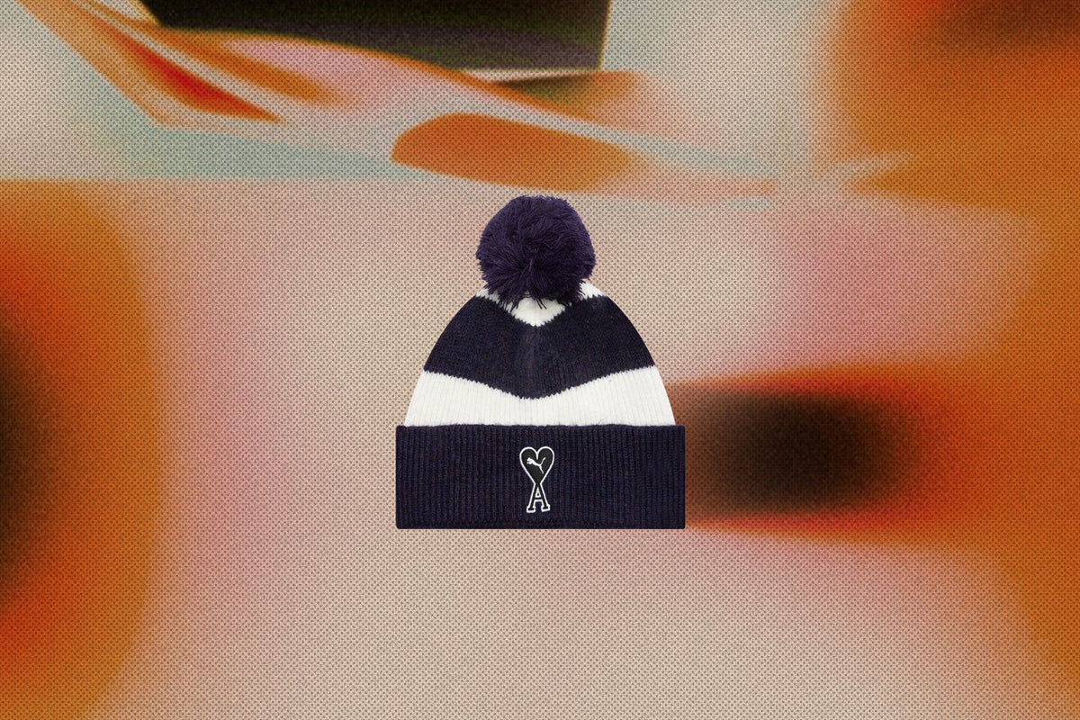 Beanie - Deep Plum/White