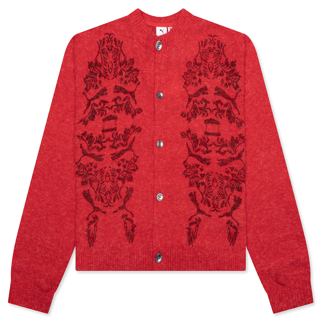 Knitted Cardigan - Red