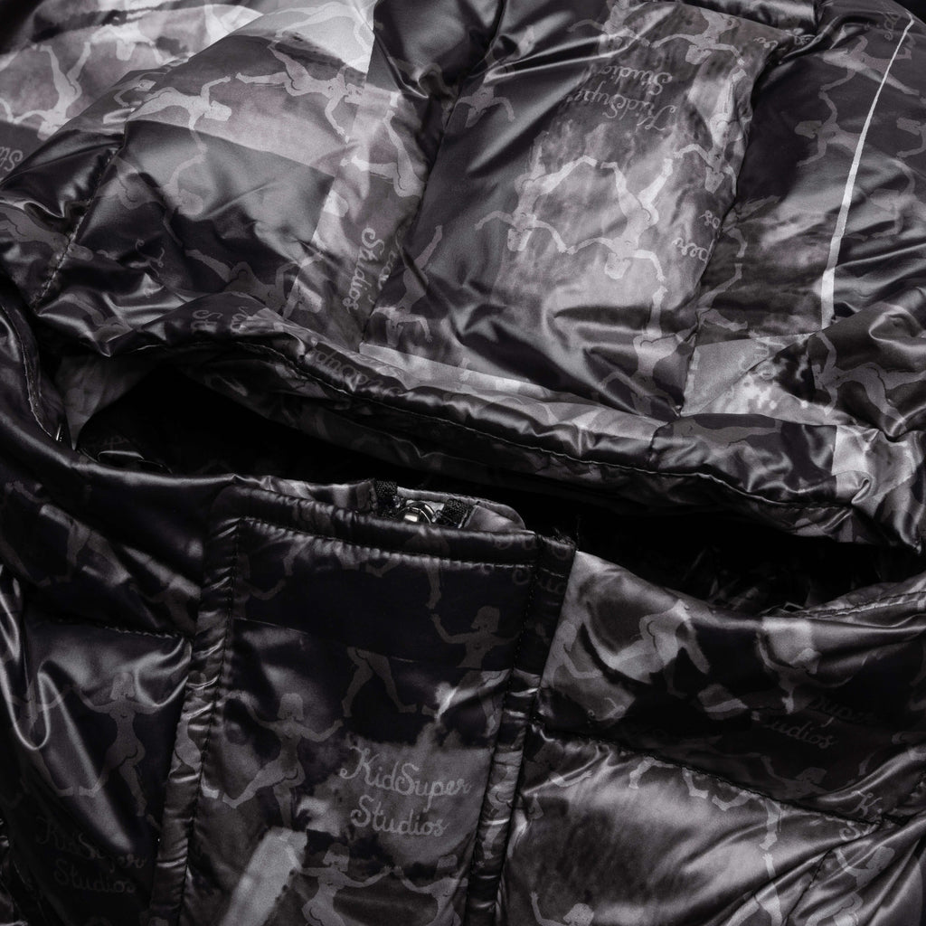 MMQ AOP Puffer Jacket - Black