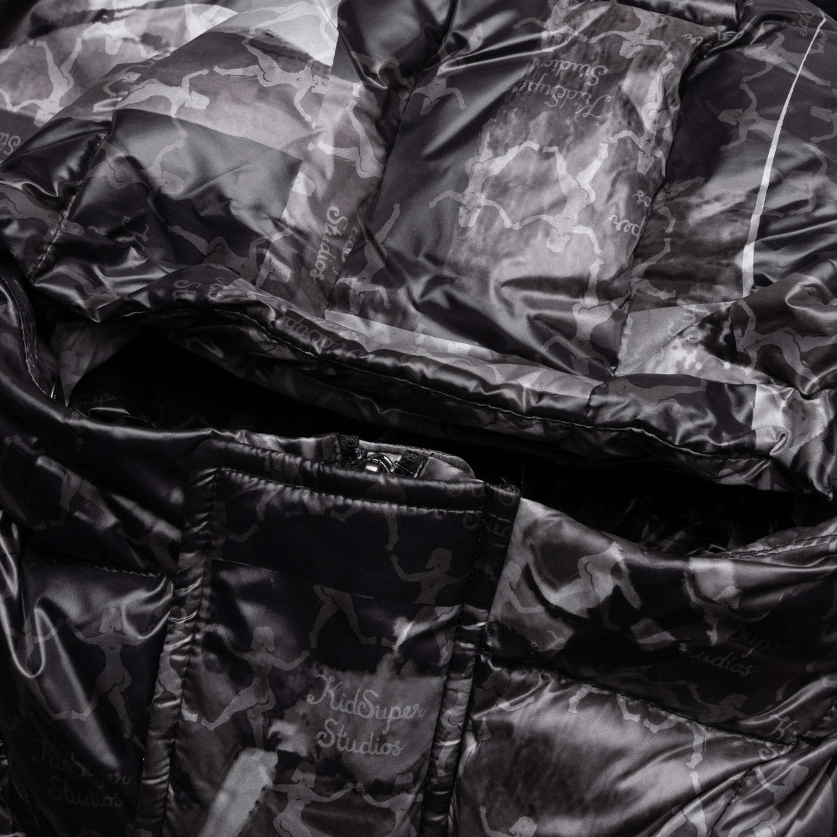 MMQ AOP Puffer Jacket - Black