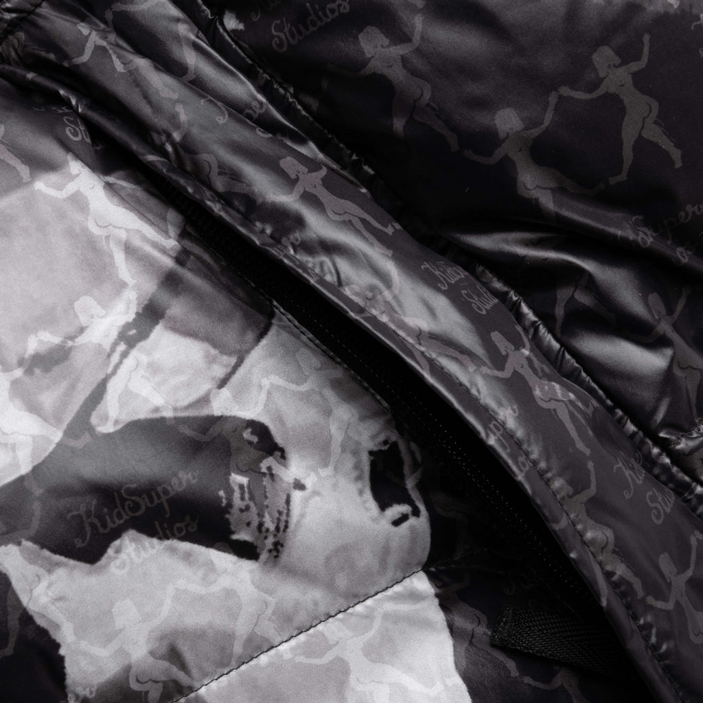 MMQ AOP Puffer Jacket - Black