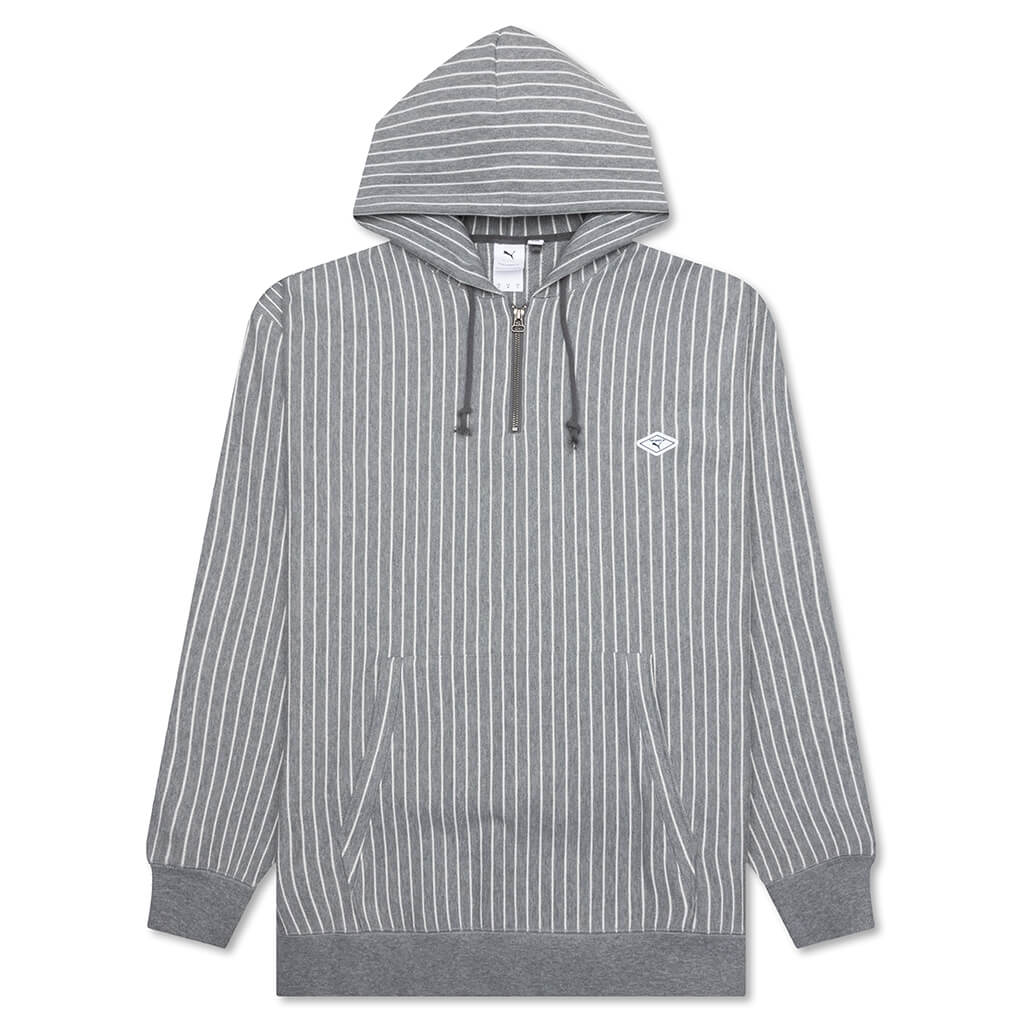 Striped Hoodie - Grey