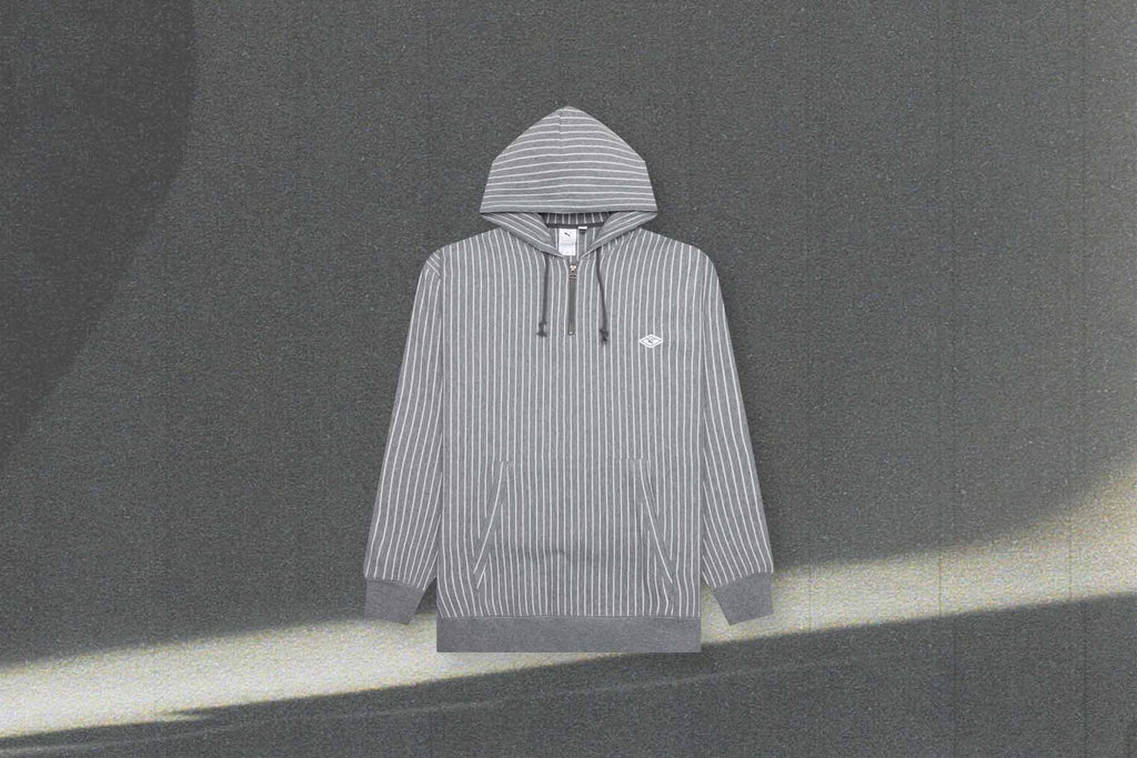 Striped Hoodie - Grey