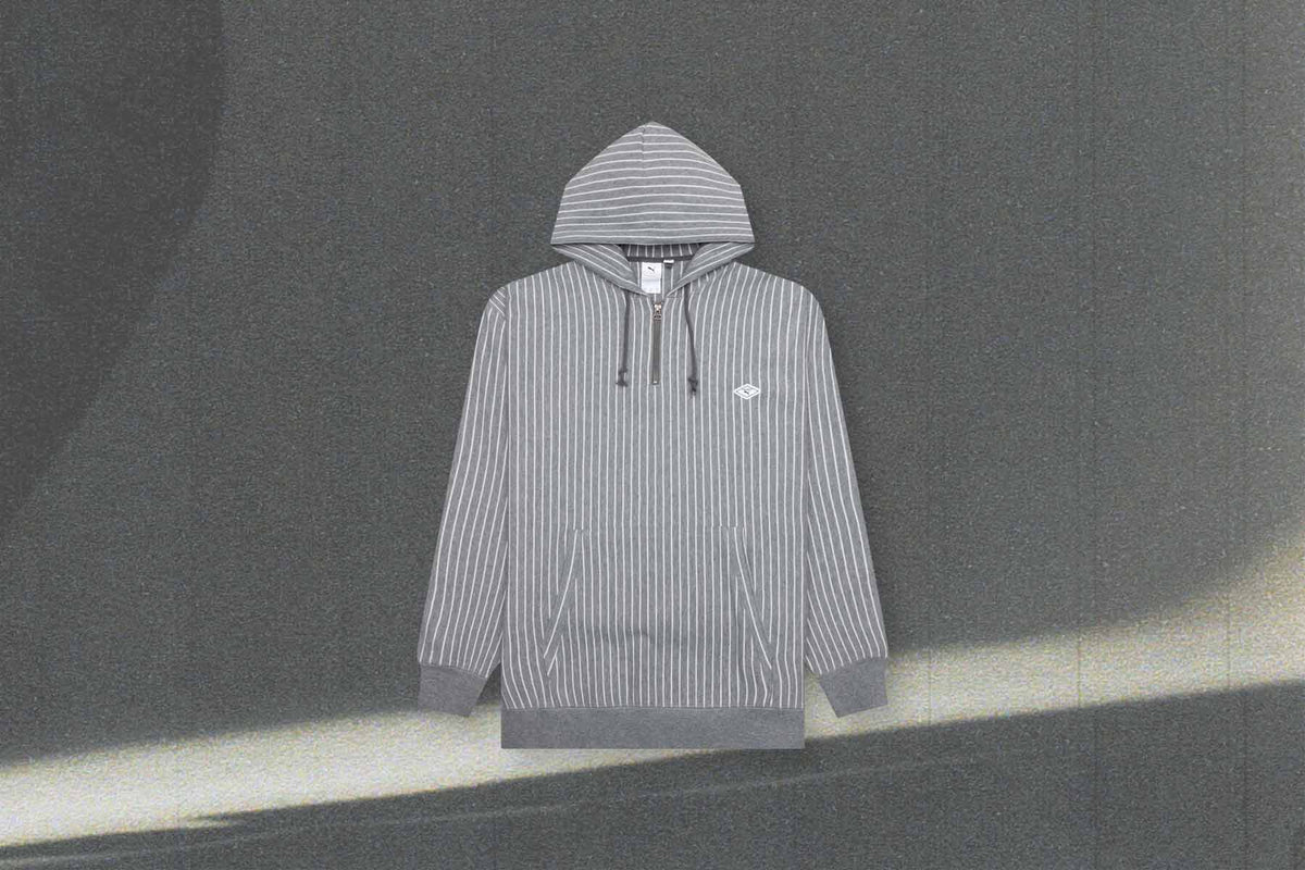 Striped Hoodie - Grey